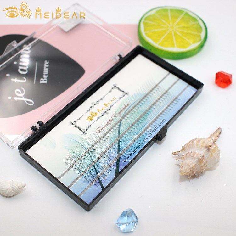 Manufacturer supply light weight natural Curl J B C D  CC pre fans lashes extension with private label